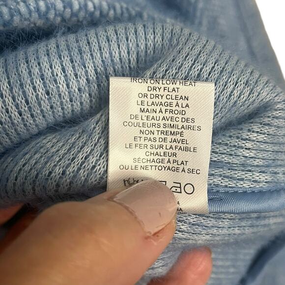 GREYLIN Anthropologie Everyday Cropped Jacket Shacket Blue Women’s Size Large - Picture 11 of 13